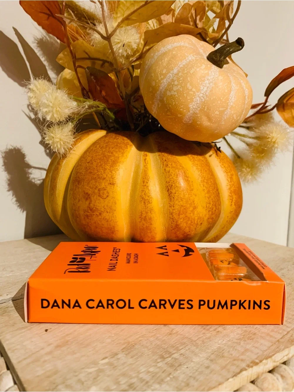 Red Aspen Orange Pumpkin Jack-O'-Lantern Press-On Nails